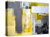 Grey And Yellow Abstract Art Painting-T30Gallery-Stretched Canvas