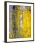 Grey And Yellow Abstract Art Painting-T30Gallery-Framed Art Print