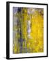 Grey And Yellow Abstract Art Painting-T30Gallery-Framed Art Print