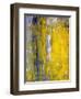 Grey And Yellow Abstract Art Painting-T30Gallery-Framed Art Print