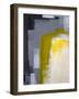 Grey And Yellow Abstract Art Painting-T30Gallery-Framed Art Print