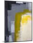 Grey And Yellow Abstract Art Painting-T30Gallery-Mounted Art Print