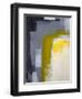 Grey And Yellow Abstract Art Painting-T30Gallery-Framed Art Print