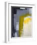 Grey And Yellow Abstract Art Painting-T30Gallery-Framed Art Print