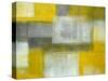 Grey and Yellow Abstract Art Painting-T30Gallery-Stretched Canvas