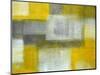 Grey and Yellow Abstract Art Painting-T30Gallery-Mounted Art Print