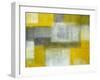 Grey and Yellow Abstract Art Painting-T30Gallery-Framed Art Print