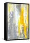 Grey and Yellow Abstract Art Painting-T30Gallery-Framed Stretched Canvas