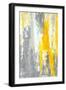 Grey and Yellow Abstract Art Painting-T30Gallery-Framed Art Print