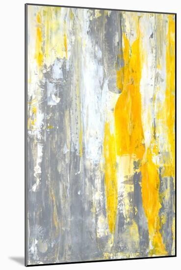 Grey and Yellow Abstract Art Painting-T30Gallery-Mounted Art Print