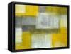 Grey and Yellow Abstract Art Painting-T30Gallery-Framed Stretched Canvas