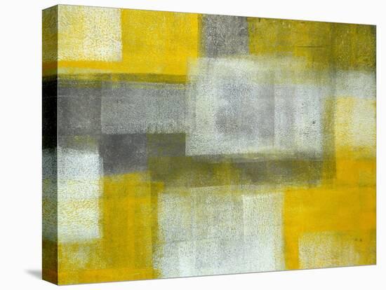 Grey and Yellow Abstract Art Painting-T30Gallery-Stretched Canvas