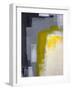 Grey And Yellow Abstract Art Painting-T30Gallery-Framed Art Print