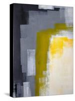 Grey And Yellow Abstract Art Painting-T30Gallery-Stretched Canvas