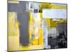 Grey And Yellow Abstract Art Painting-T30Gallery-Mounted Art Print