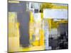 Grey And Yellow Abstract Art Painting-T30Gallery-Mounted Art Print