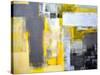 Grey And Yellow Abstract Art Painting-T30Gallery-Stretched Canvas