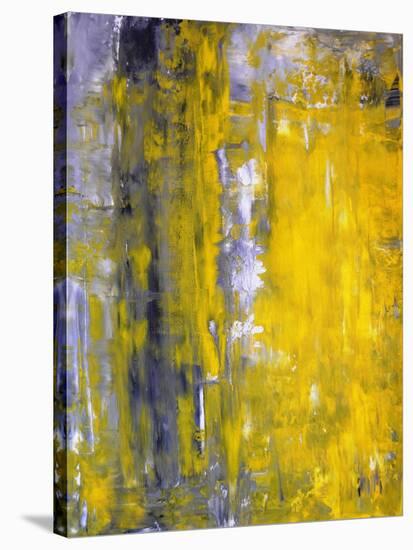 Grey And Yellow Abstract Art Painting-T30Gallery-Stretched Canvas