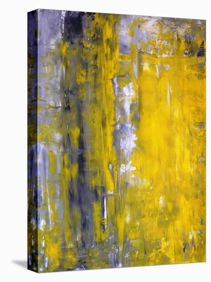 Grey And Yellow Abstract Art Painting-T30Gallery-Stretched Canvas