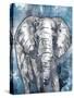 Grey Blue Elephant-OnRei-Stretched Canvas