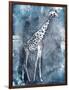 Grey Blue Giraffe-OnRei-Framed Art Print