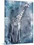 Grey Blue Giraffe-OnRei-Mounted Art Print