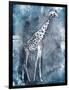 Grey Blue Giraffe-OnRei-Framed Art Print