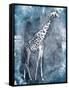 Grey Blue Giraffe-OnRei-Framed Stretched Canvas