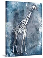 Grey Blue Giraffe-OnRei-Stretched Canvas