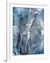 Grey Blue Giraffe-OnRei-Framed Art Print