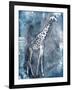 Grey Blue Giraffe-OnRei-Framed Art Print