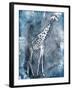 Grey Blue Giraffe-OnRei-Framed Art Print