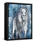 Grey Blue Lion-OnRei-Framed Stretched Canvas