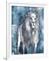 Grey Blue Lion-OnRei-Framed Art Print