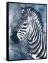 Grey Blue Zebra-OnRei-Framed Stretched Canvas