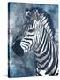 Grey Blue Zebra-OnRei-Stretched Canvas