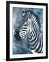 Grey Blue Zebra-OnRei-Framed Art Print