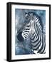 Grey Blue Zebra-OnRei-Framed Art Print