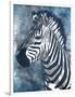 Grey Blue Zebra-OnRei-Framed Art Print