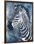 Grey Blue Zebra-OnRei-Framed Art Print