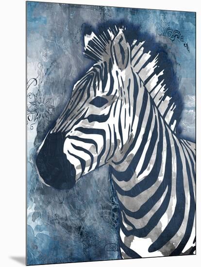 Grey Blue Zebra-OnRei-Mounted Art Print
