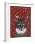 Grey Cat and Robins-Fab Funky-Framed Art Print