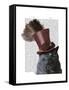 Grey Cat with Steampunk Top Hat-Fab Funky-Framed Stretched Canvas