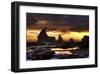 Grey Cloud Tide Sunset-Nish Nalbandian-Framed Art Print