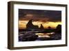 Grey Cloud Tide Sunset-Nish Nalbandian-Framed Art Print