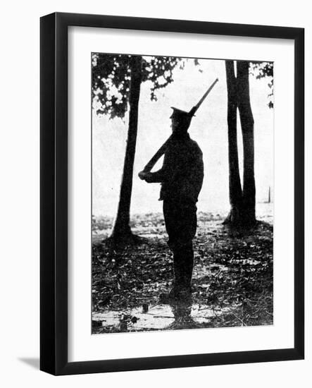 Grey Dawn on the Battlefield, British Cavalry, Belgian Frontier, First World War, 1914-null-Framed Giclee Print