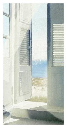 Grey Doors Noah Bay Coastal Landscape Ocean Beach Print Poster 12x24 