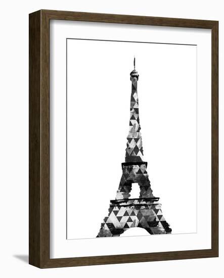 Grey Eiffel Triangles-OnRei-Framed Art Print