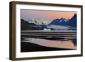 Grey Glacier and Grey Lake at sunset, Torres del Paine National Park, Chile-Panoramic Images-Framed Photographic Print