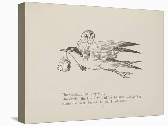 Grey Gull, Carrying Owl and Carpet Bag From a Collection Of Poems and Songs by Edward Lear-Edward Lear-Stretched Canvas